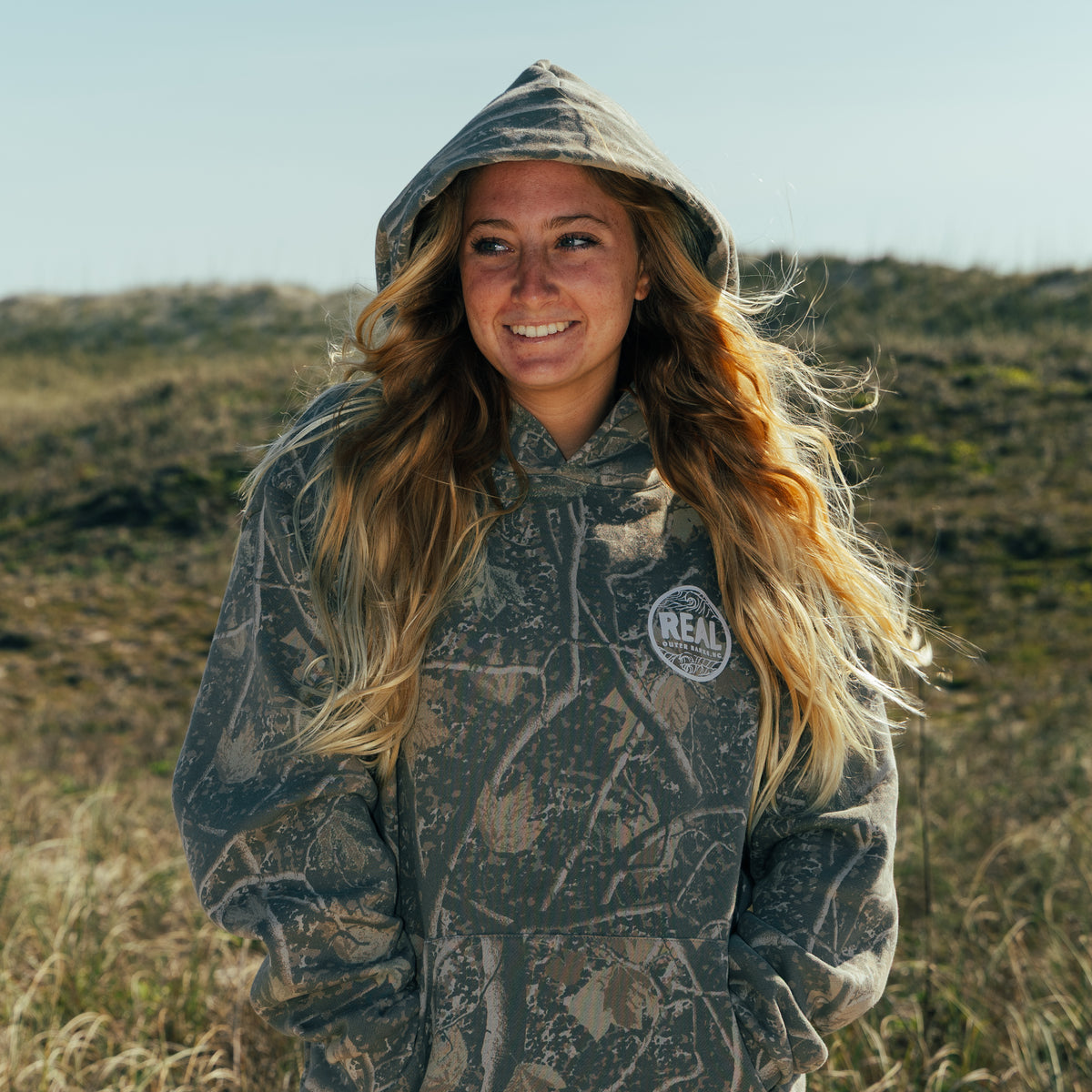 REAL Outer Banks Map Hooded Sweatshirt-Desert Camo