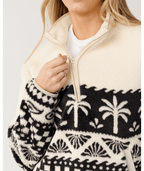 Rip Curl Bossa Nova 1/4 Zip Polarfleece Sweatshirt-Black/White