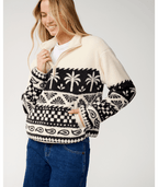 Rip Curl Bossa Nova 1/4 Zip Polarfleece Sweatshirt-Black/White