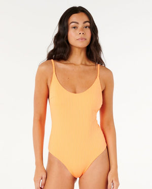 Rip Curl Premium Surf Cheeky One Piece-Electric Peach