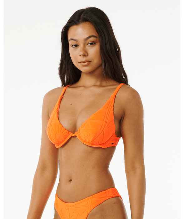 Rip Curl Santorini Terry Balconette Top-Bright Orange