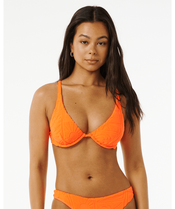 Rip Curl Santorini Terry Balconette Top-Bright Orange — REAL