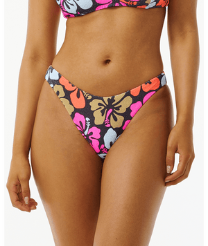 Rip Curl Hibiscus Heat Hi Cut Cheeky Bottom-Multi