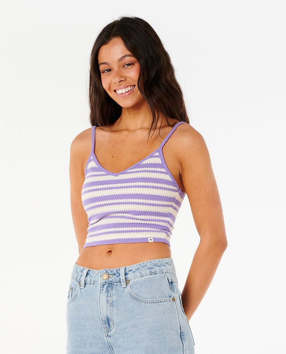 Rip Curl Bobbi Stripe Cami Tank-White/Purple
