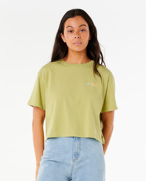 Rip Curl Dune Dancer Crop Tee-Sage Haw