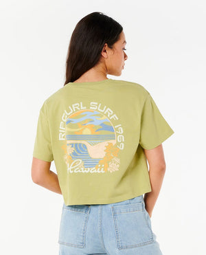 Rip Curl Dune Dancer Crop Tee-Sage Haw