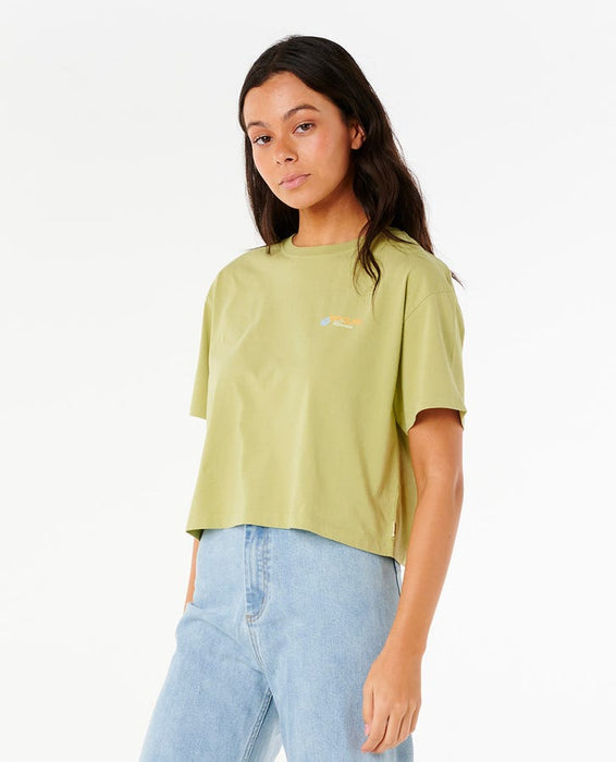 Rip Curl Dune Dancer Crop Tee-Sage Haw