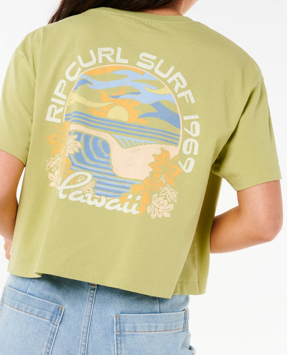 Rip Curl Dune Dancer Crop Tee-Sage Haw