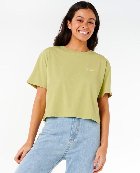 Rip Curl Dune Dancer Crop Tee-Sage Haw