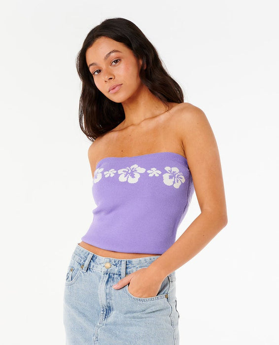 Rip Curl Cala Nights Hibiscus Bandeau Tank-Purple