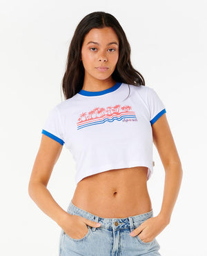 Rip Curl Neon Isles Baby Tee-Optical White