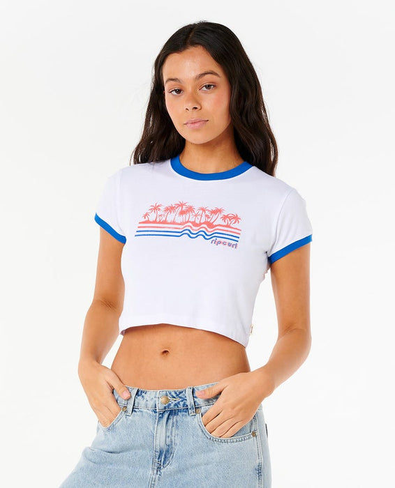 Rip Curl Neon Isles Baby Tee-Optical White