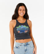 Rip Curl Es Vedra Rib Tank-Washed Black