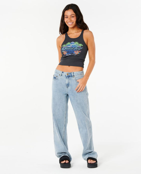 Rip Curl Es Vedra Rib Tank-Washed Black
