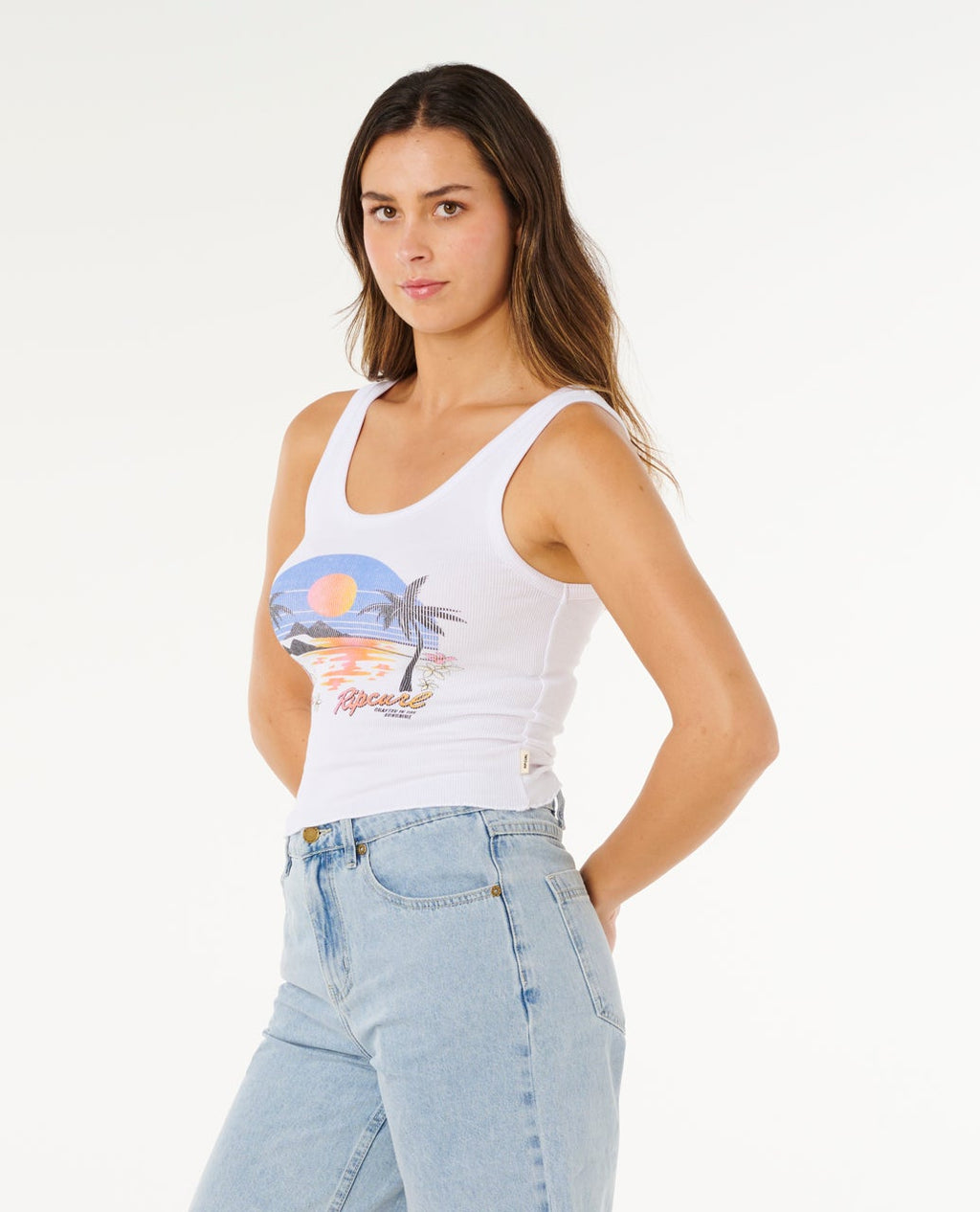 Rip Curl Hotel Malibu Tank-Optical White