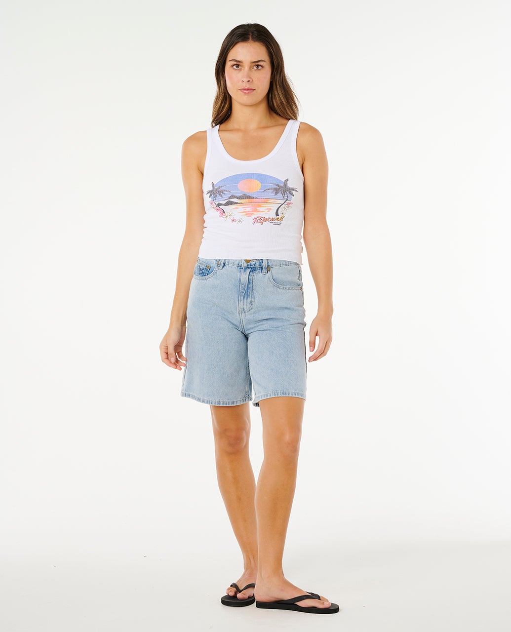 Rip Curl Hotel Malibu Tank-Optical White