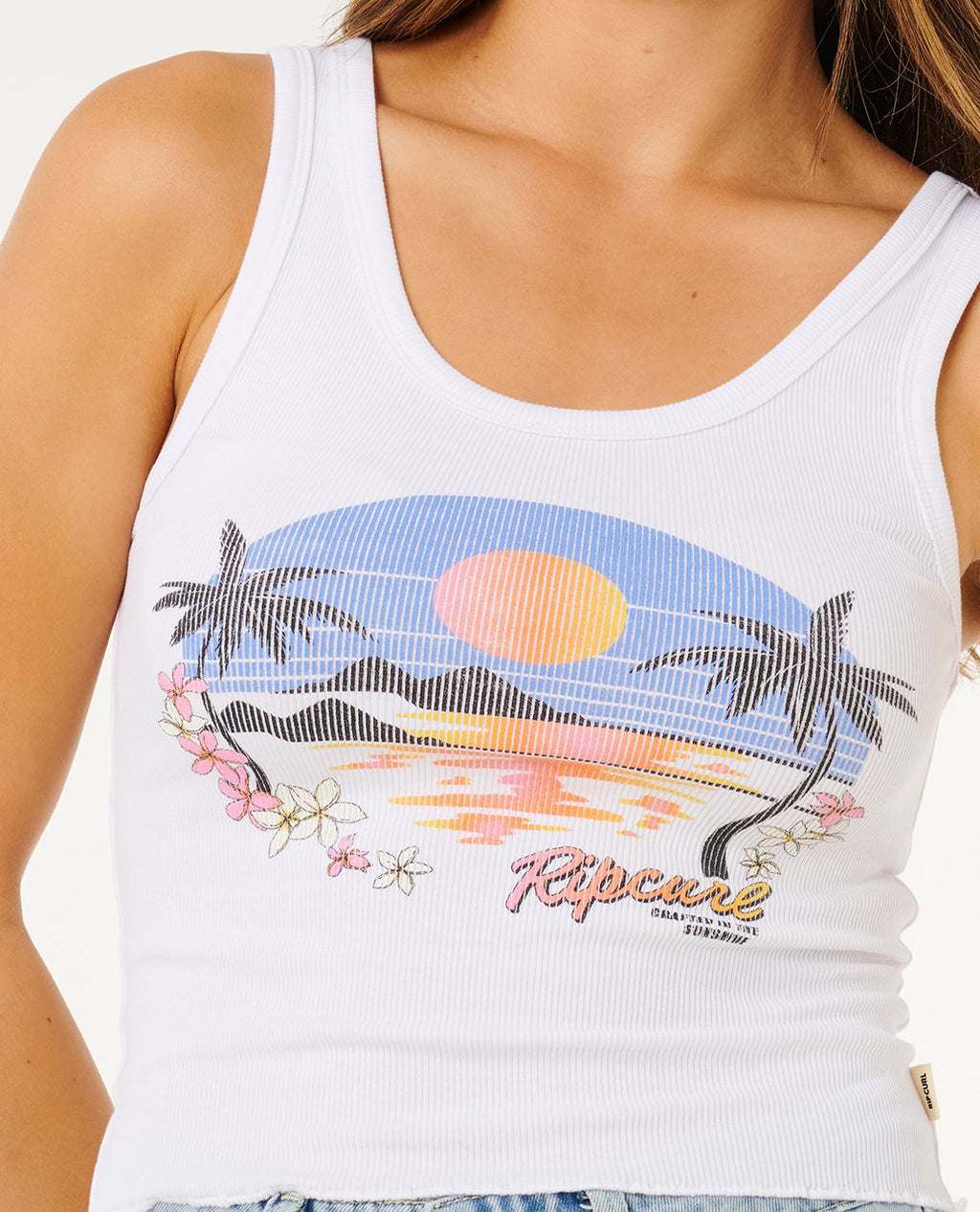 Rip Curl Hotel Malibu Tank-Optical White