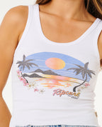 Rip Curl Hotel Malibu Tank-Optical White