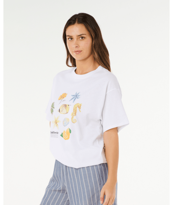 Rip Curl Poolside Heritage Tee-Optical White