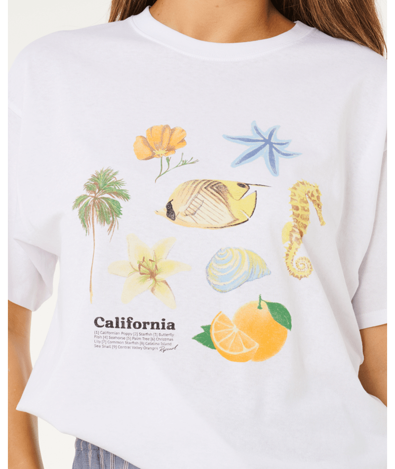 Rip Curl Poolside Heritage Tee-Optical White