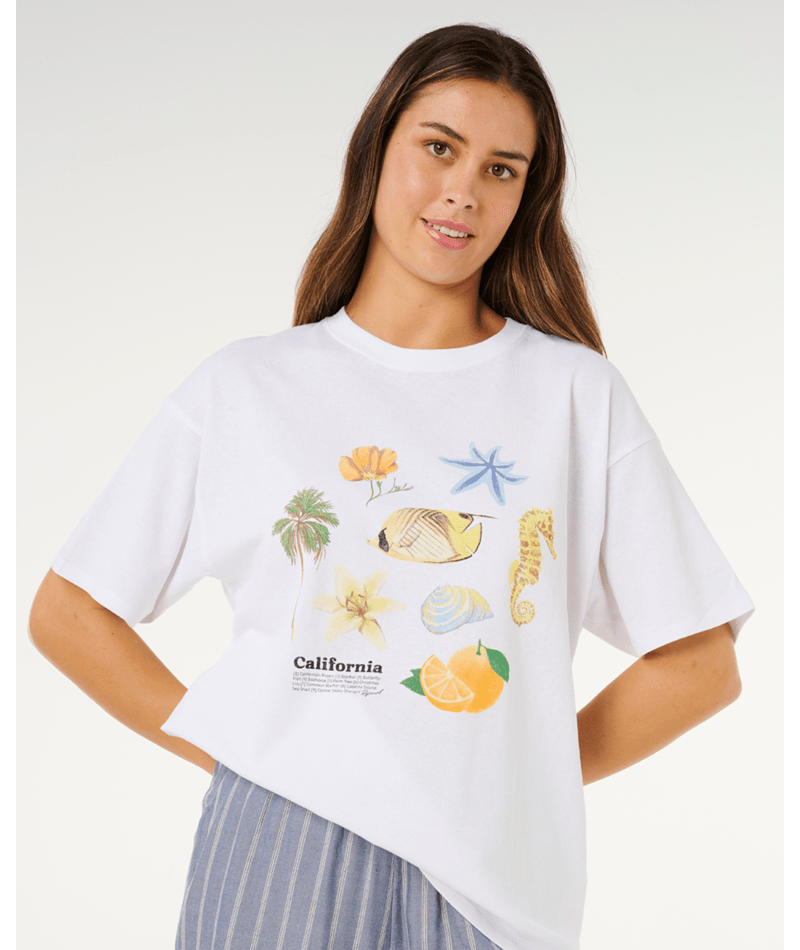 Rip Curl Poolside Heritage Tee-Optical White