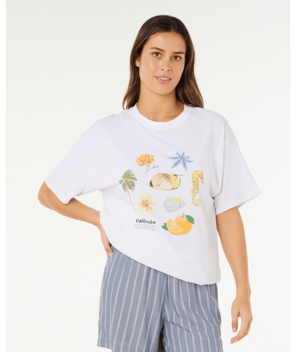 Rip Curl Poolside Heritage Tee-Optical White