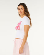 Rip Curl Surf Side Fitted Tee-Optical White