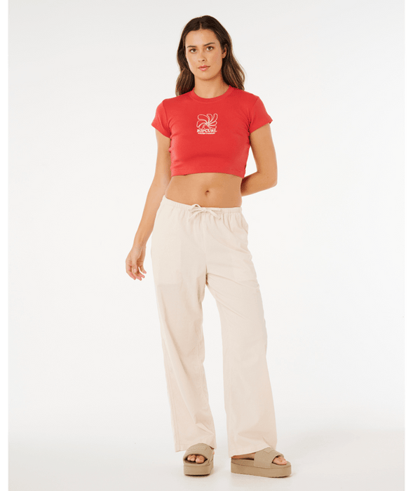 Rip Curl Pacific Coast Baby Tee-Deep Red