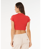 Rip Curl Pacific Coast Baby Tee-Deep Red