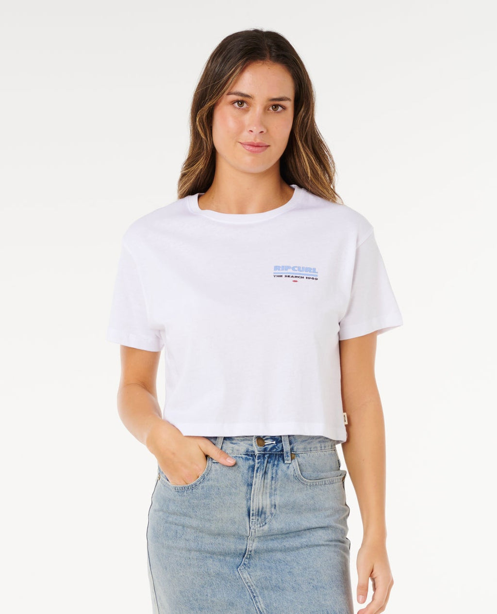 Rip Curl Hayley O Crop Tee-Optical White