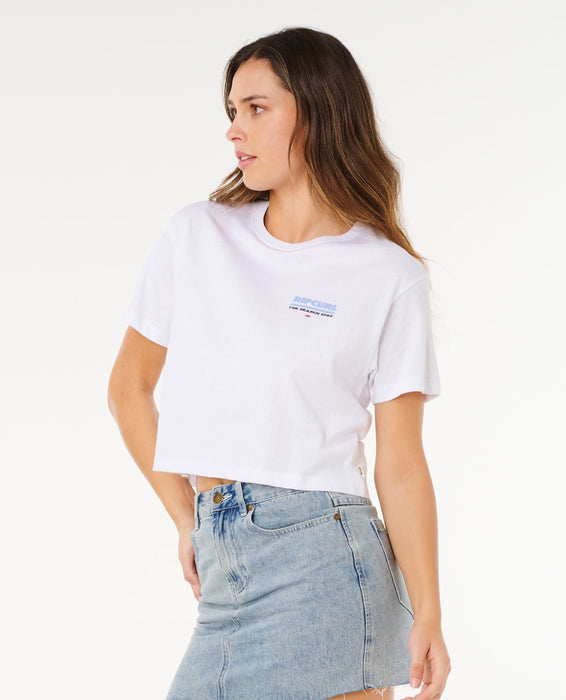Rip Curl Hayley O Crop Tee-Optical White