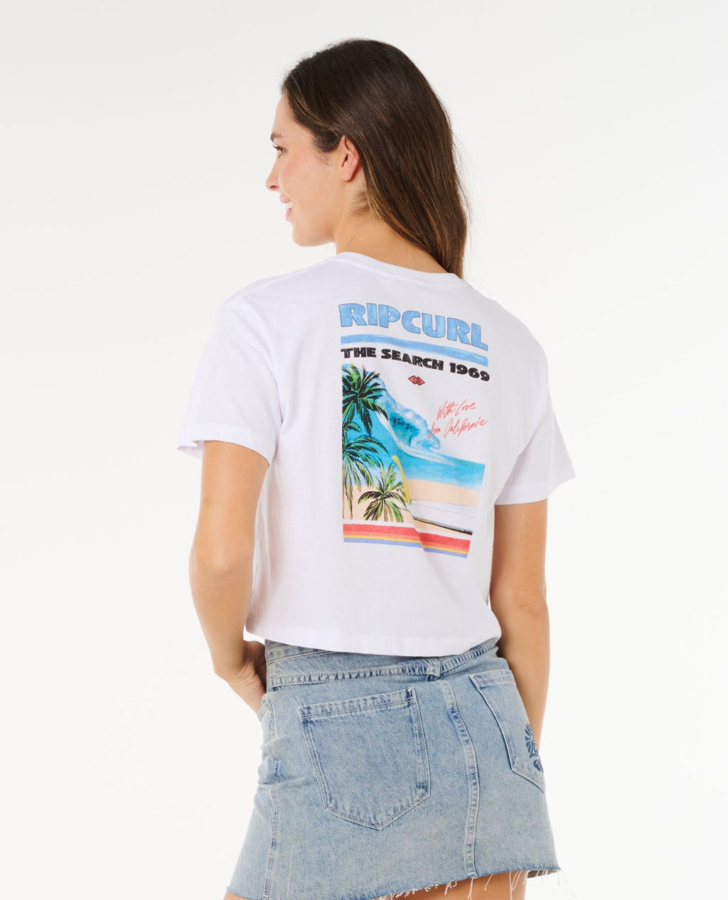 Rip Curl Hayley O Crop Tee-Optical White