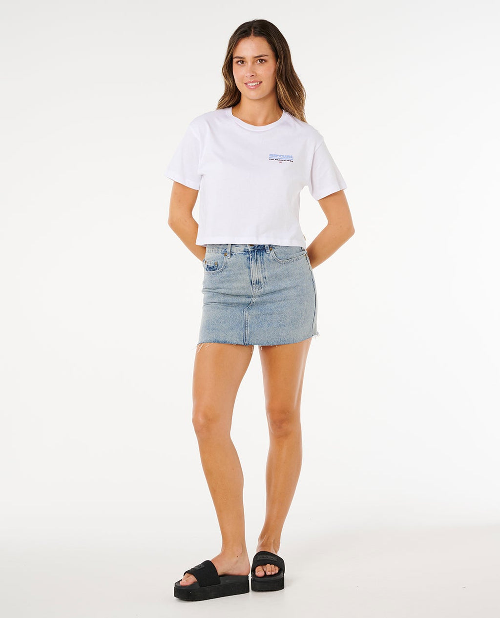 Rip Curl Hayley O Crop Tee-Optical White