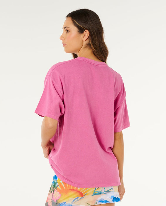 Rip Curl Hayley O Heritage Tee-Super Pink