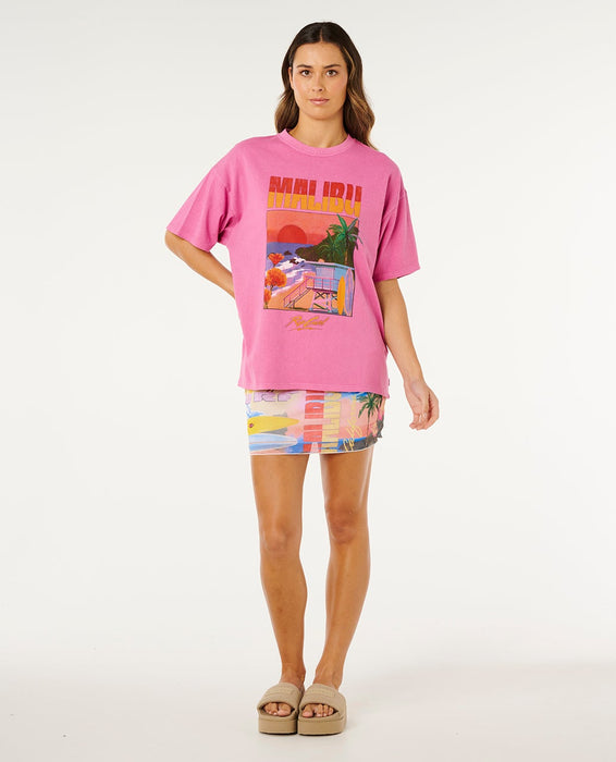 Rip Curl Hayley O Heritage Tee-Super Pink