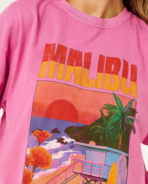 Rip Curl Hayley O Heritage Tee-Super Pink