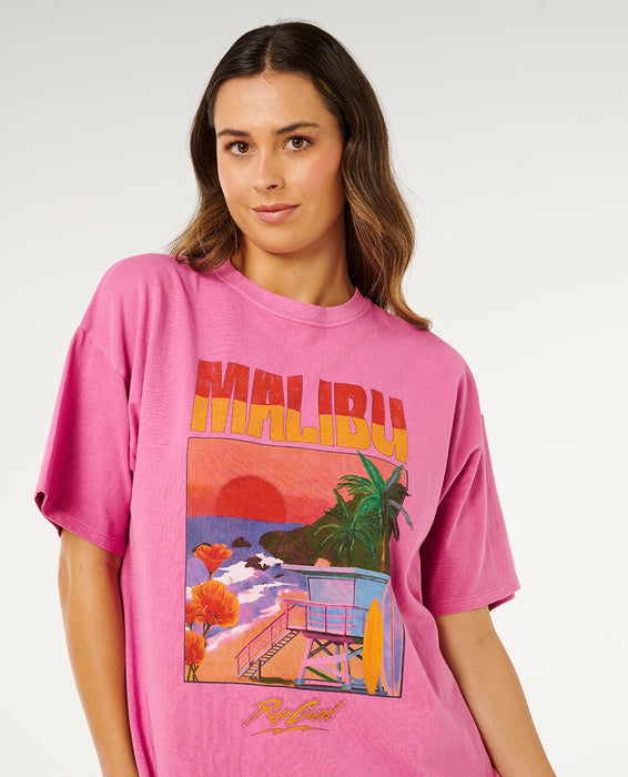 Rip Curl Hayley O Heritage Tee-Super Pink
