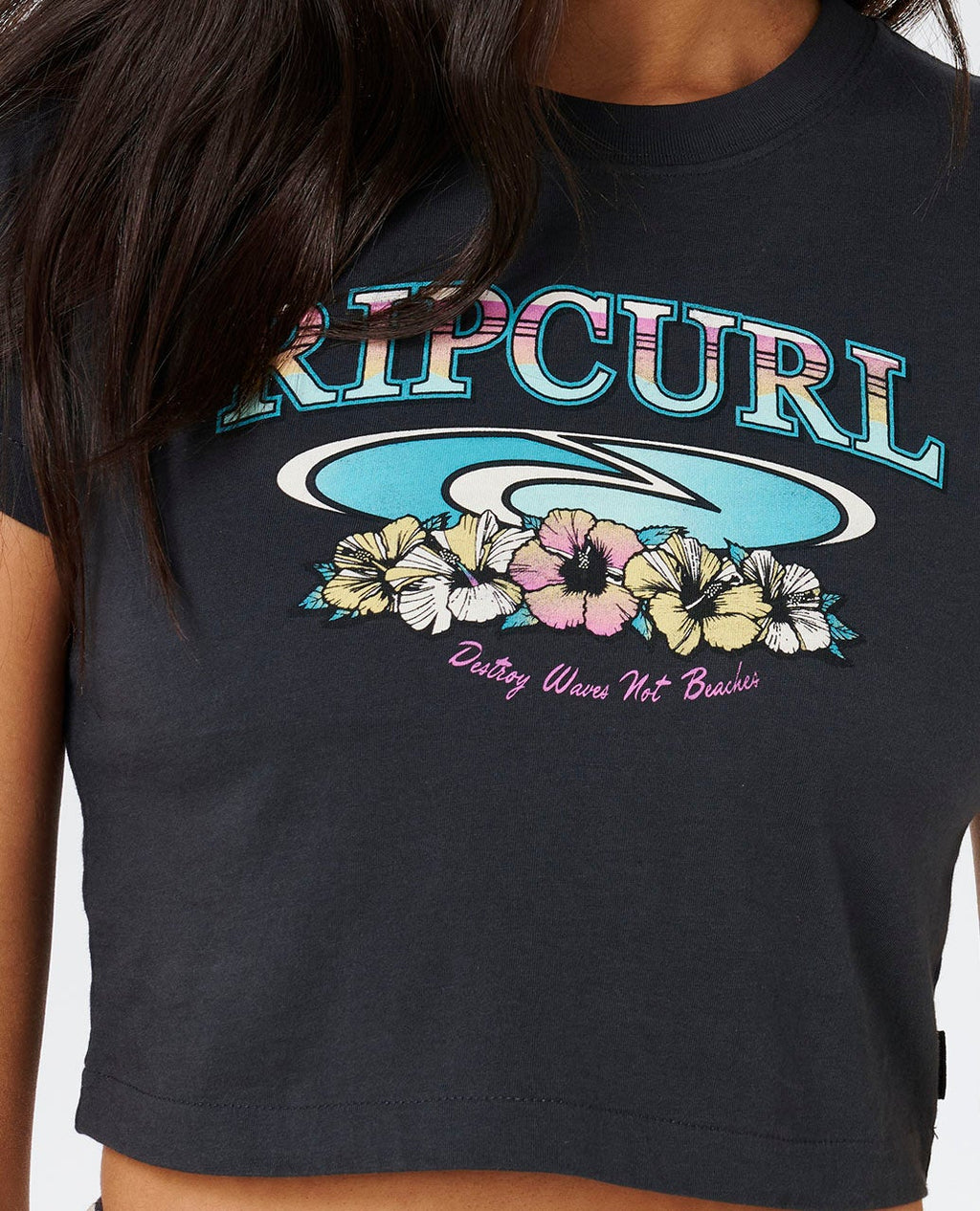 Rip Curl Catalina Island Baby Tee-Washed Black
