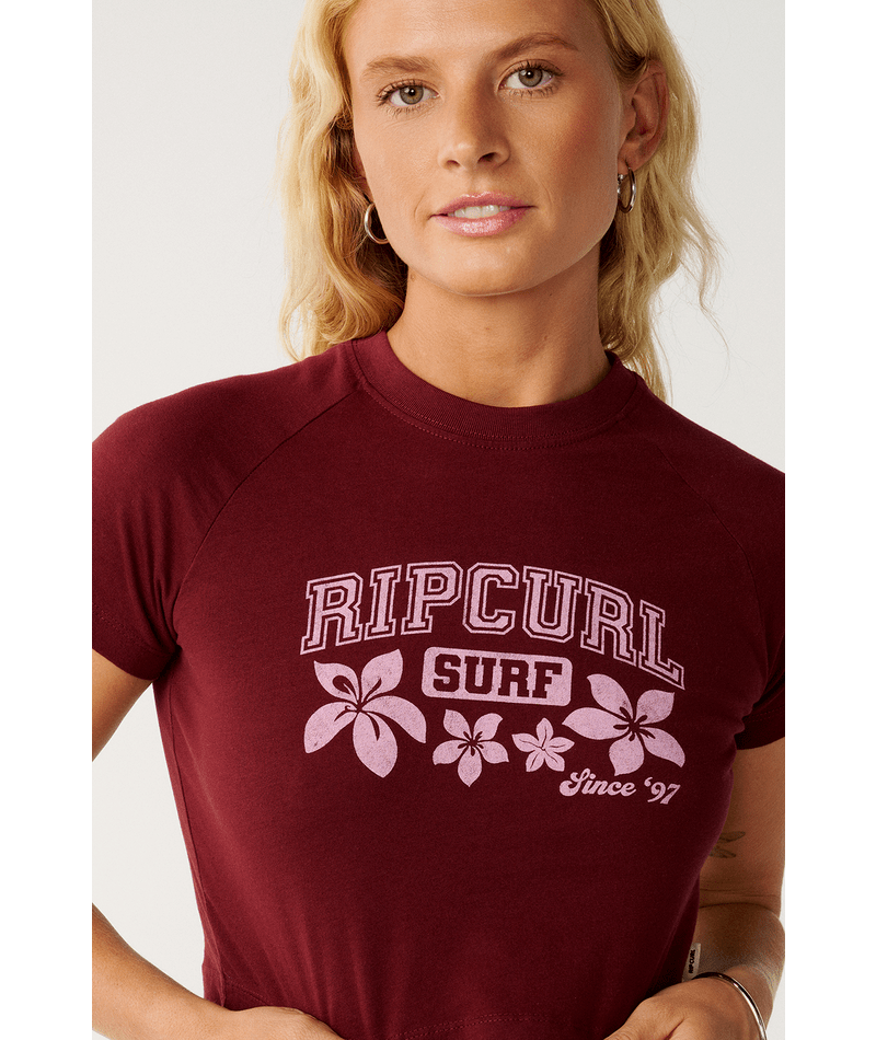 Rip Curl Retro Swell Baby Tee-Dark Plum