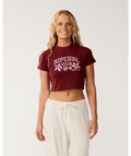 Rip Curl Retro Swell Baby Tee-Dark Plum