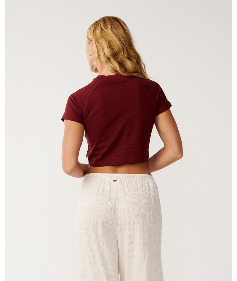 Rip Curl Retro Swell Baby Tee-Dark Plum