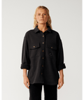 Rip Curl Retro Swell Fleece L/S Shirt-Washed Black