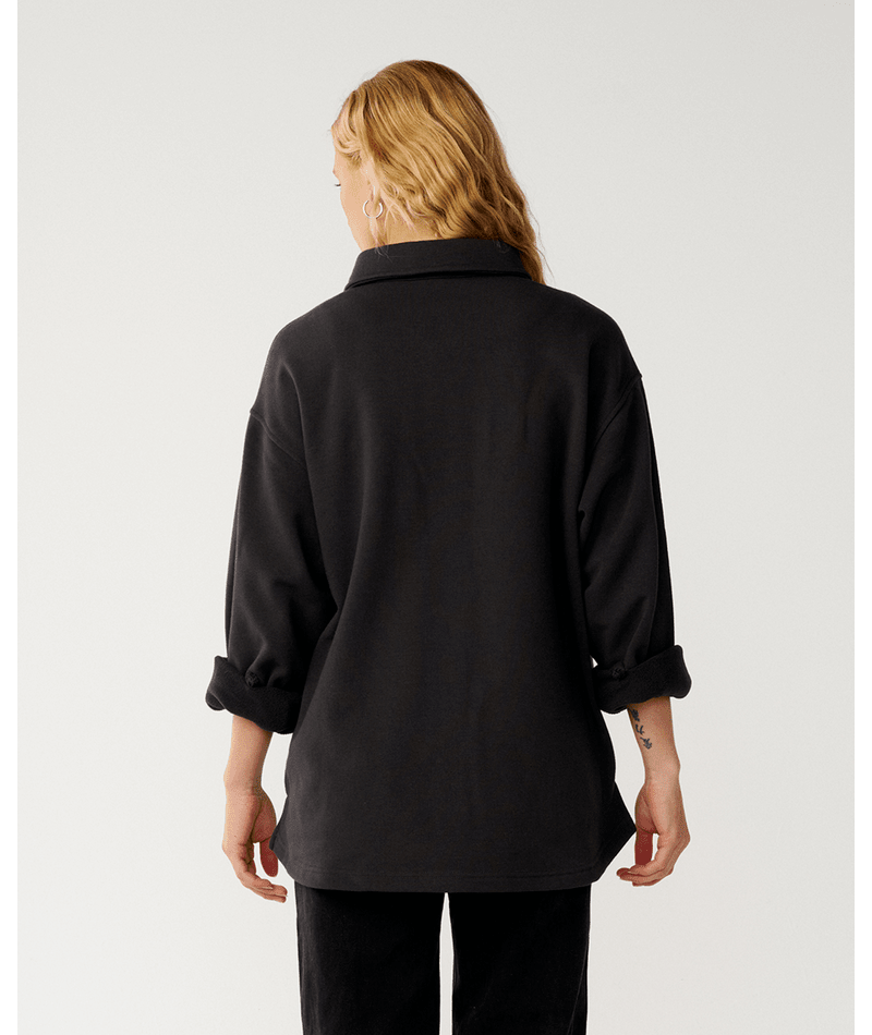 Rip Curl Retro Swell Fleece L/S Shirt-Washed Black