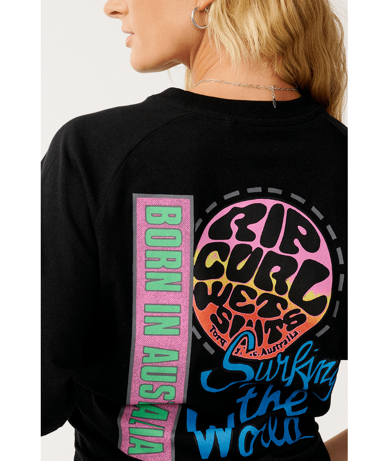 Rip Curl Surf The World Boxy Tee-Black