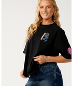 Rip Curl Surf The World Boxy Tee-Black