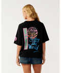 Rip Curl Surf The World Boxy Tee-Black