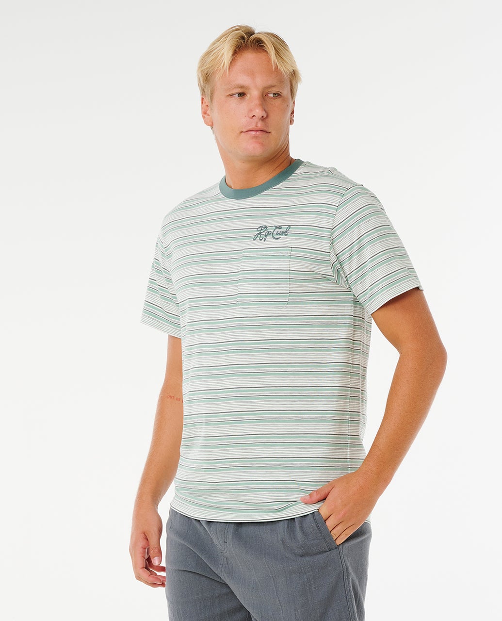 Rip Curl Pacific Rinse Stripe Tee-Bone