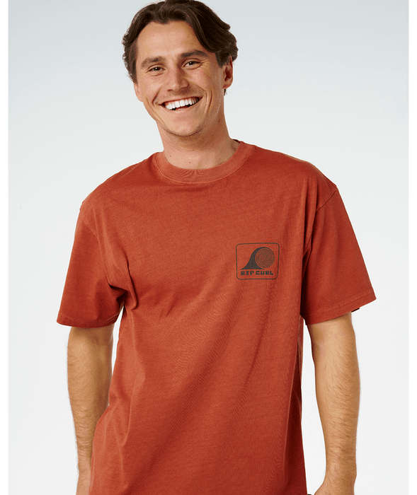 Rip Curl AOTS Rolling Wave Tee-Baked Clay