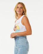 Rip Curl Sunset Ribbed Tank-White