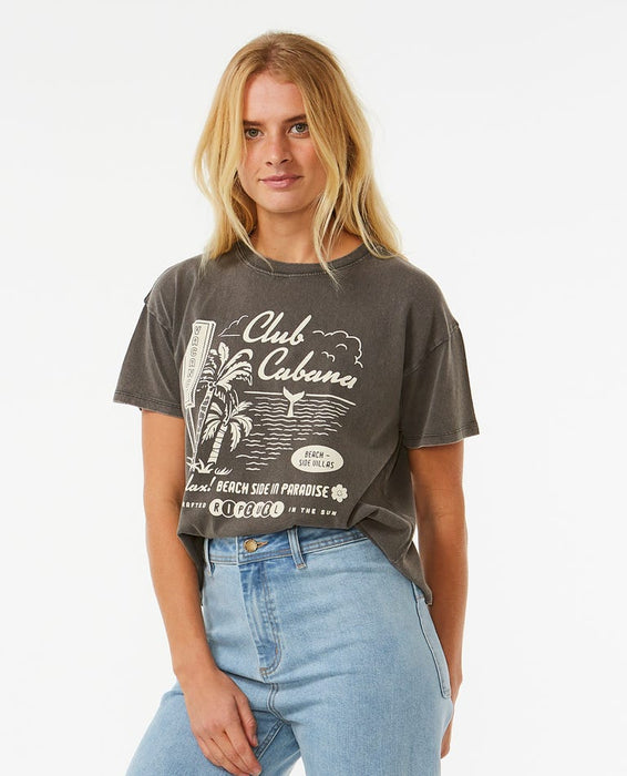 Rip Curl Club Cabana Relaxed Tee-Washed Black